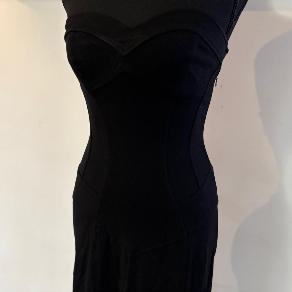 NWOT Diane Von Furstenberg DVF OLSEN GOWN Maxi Dress Corset detail Black SZ 2 - Picture 3 of 9